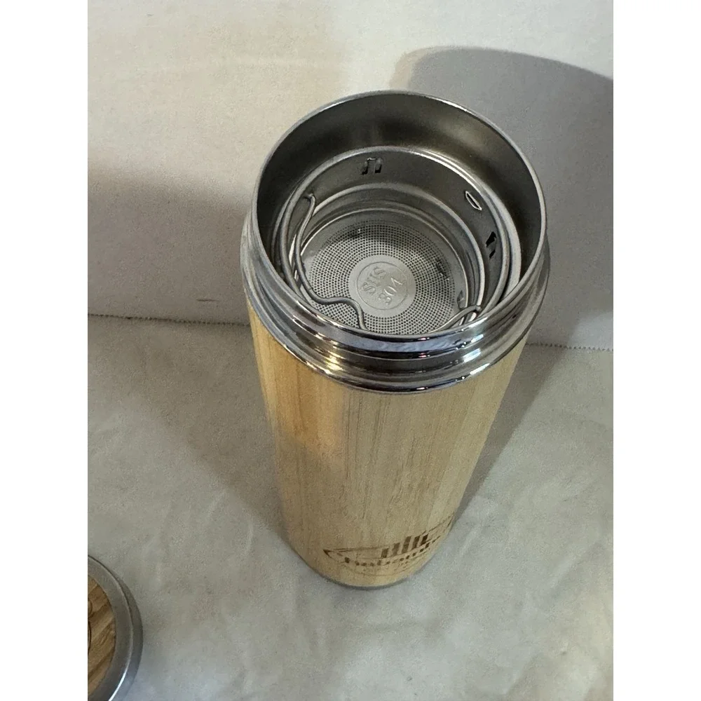 Chabamboo Bamboo Tea Tumbler 18oz Stainless Steel Infuser Flask‎ Mug Eco